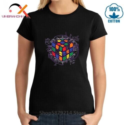 Newest Geometric Cube Rainbow Math Magic T Shirts Factorization Cellular Relativity The Big Bang Theory Funny woman Tees