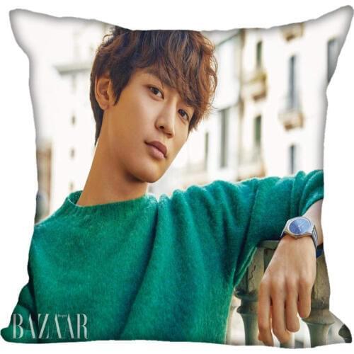 New Custom KPOP Choi Minho Pillowcases Printed Square Silk Pillowcase Home Decorative zipper Satin Pillowcases (One Side)
