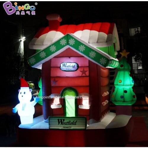 New Arrival 2.4x2.4x2.6 meters inflatable christmas house with lighting for emporium / blow up christmas house for display toys