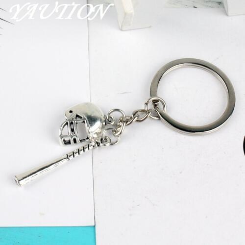 New Fashion Keychain Mini football and Baseball Pendants DIY Men Jewelry Car Key Chain Ring Holder Souvenir For Gift