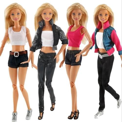 1/6 BJD Doll Clothes 1Set Fashion Outfit Casual Daily Travel Dress Up Long Sleeve Shirt Pants Trousers Clothes Accessories Toys