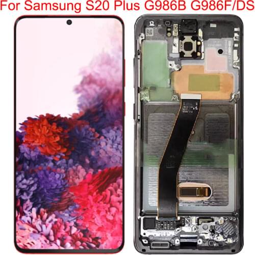 Original G986B Display For Samsung Galaxy S20 Plus LCD With Frame 6.7Inch S20+ G986 G986F G986F/DS Display Touch Screen Assembly