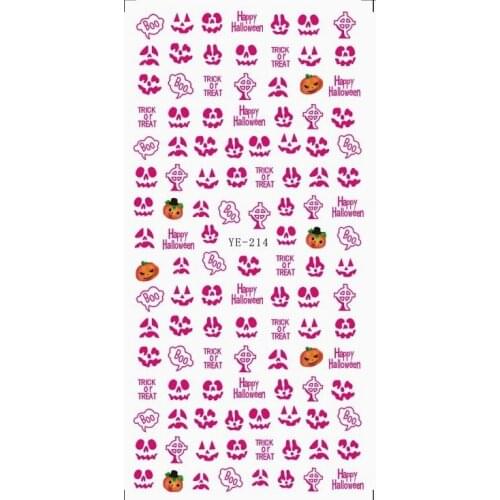 WATER TRANSFER DECAL NAIL STICKER HALLOWEEN HEAD BONE GHOST SKULL CHRISTMAS TREE FEATHER LACE YE214-216