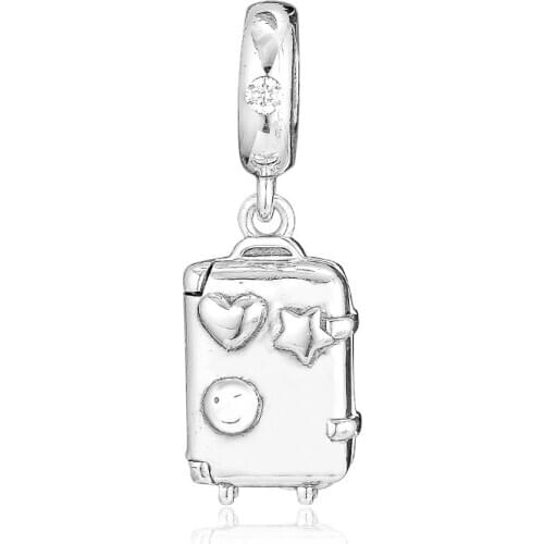 GPY Suitcase Hanging Charms 925 Original Fit Pandora Bracelets Sterling Silver Charm Beads for Jewelry Making Kralen