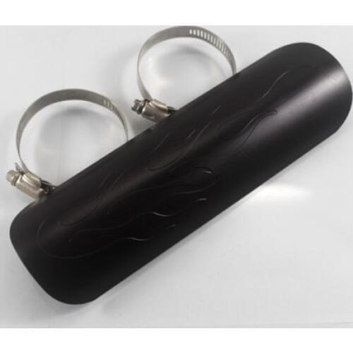 Straight Flame Style Black Motorcycle Parts Exhaust Muffler Pipe Cover Heat Shield For Honda Kawasaki Suzuki Yamaha