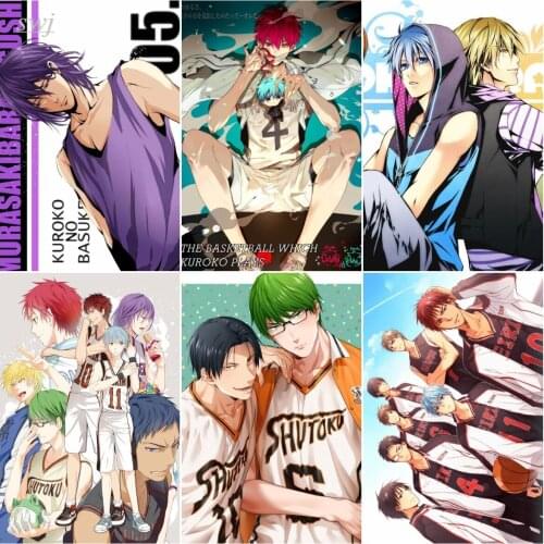 Retro Poster Kuroko No Basket Anime Posters Canvas Painting Wall Poster Wall Art Picture Photos for Childrens Room Decoration