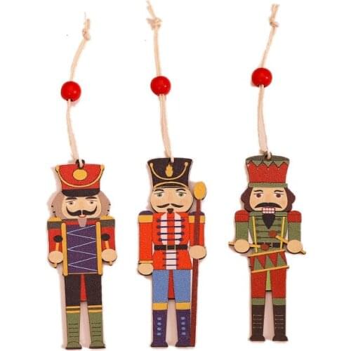 Adornos Navidad 2021 Natal Christmas Tree Decoration Christmas Drop Qrnament Wooden Walnut Soldier Hanging Decorations