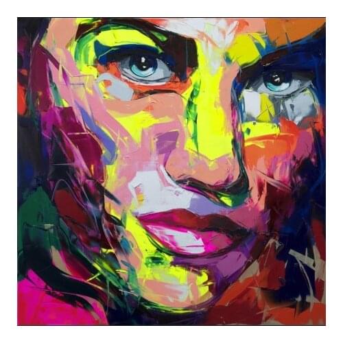 Sexy Rude Hand painted Francoise Nielly Face Oil Painting Wall Art Wall Pictures For Living Room Home Decor Caudros Decoration