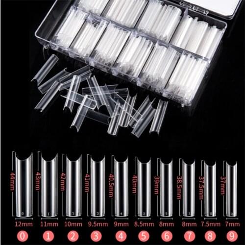 200Pcs/Box XL Extra Long Square False Nail Tips C Curved Straight Nail Art Decoration Tools Artificial Acrylic Fake Nails