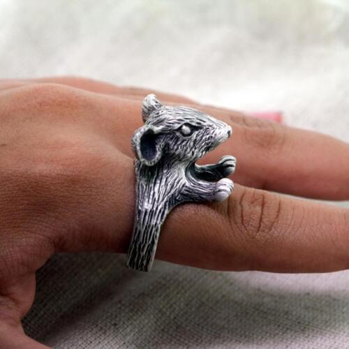 Wholesale Vintage Adjustable Mouse Rings High Quality Brand Designer Rat Jewelry