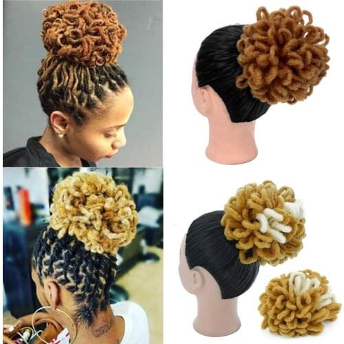 Yinmei Baibian Afro Puff Drawstring Nu Locs Dread locks Puff Ponytail Hair Chignon Synthetic Clip in Hair Extension For Women
