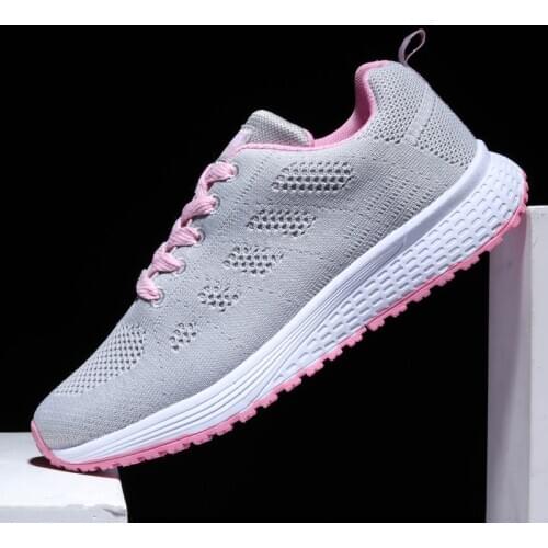 Women Casual Shoes Fashion Breathable Walking Mesh Flat Shoes Sneakers Women 2020 Gym Vulcanized Shoes White Female Footwear