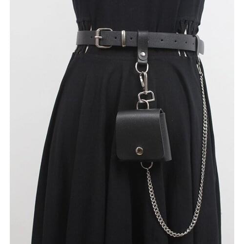 SeeBeautiful Metal Pin Buckle Long Chain Removable Small Bag Belt Woman Spring Summer 2021 New Tide Fashion All Match E493