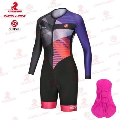 Black Blue Cycling One pcs set Womens Cycling Jumpsuit