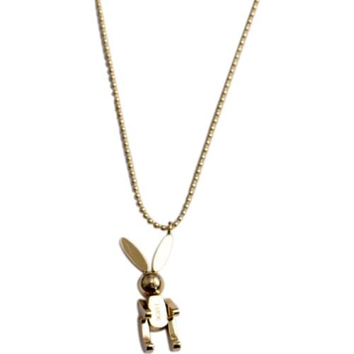 Raza Titanium Steel Rabbit Female Ins Simple Temperament Personality Mechanical Rabbit Clavicle Chain New Necklace HN744