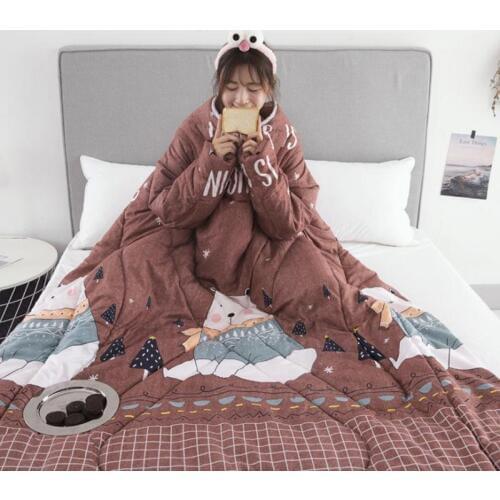 19 styles stocks winter Lazy Quilt with Sleeves family Blanket Cape Cloak Nap Blanket Dormitory Mantle Covered Blanket