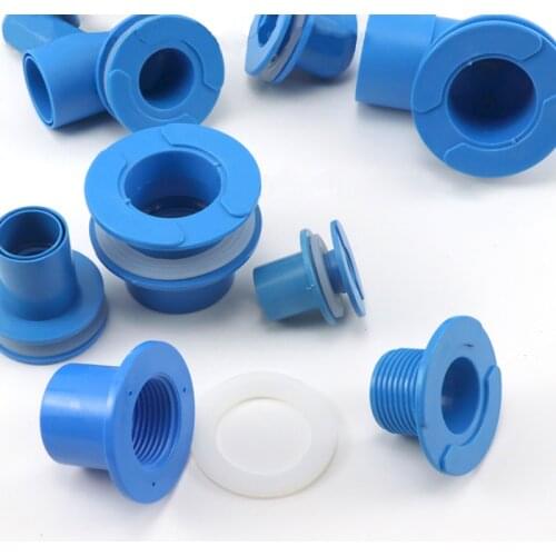 1 PC of Fish tank round hole drainage joint water tank flat bottom drainage head sewage pipe fittings rubber plug plastic