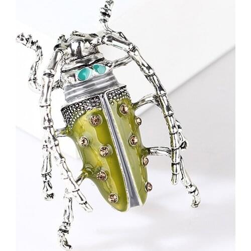 1pc Vintage Big Beetle Insect Brooch Enamel Animal Badge Corsage Pins Jewelry Gift