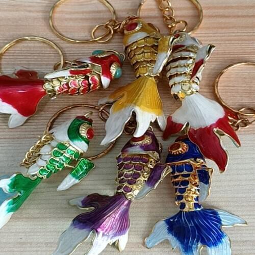 Free DHL 100pcs 6cm Wedding Party Favor Key chain Lifelike Sway Fish Gift Keychains for Women Girls Cute Enamel Keyring Charms