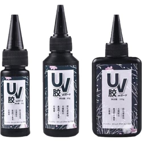 25/60/100g Ultraviolet Curing Epoxy UV Resin Hard Glue Transparent LED Cure for DIY Jewelry Making Casting Coating