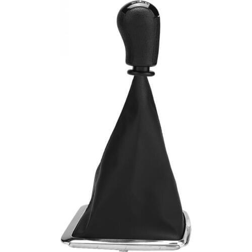 5 Speed Gear Stick Shift Knob + Gaiter Boot Cover for Ford Focus MK2 2004 2005 2006 2007 2008 Black Car Styling Auto Accessories