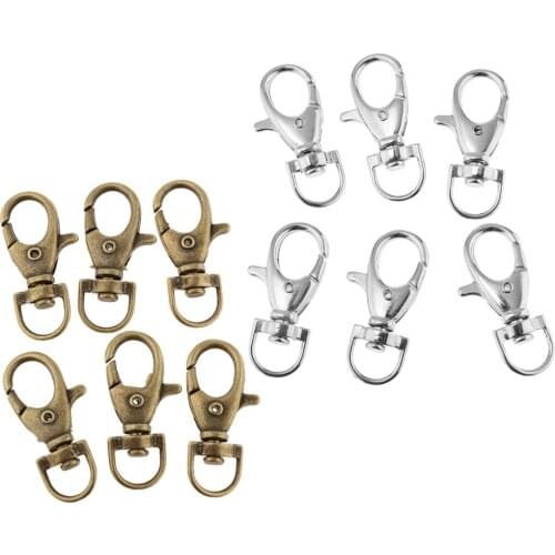 60pcs Swivel Clasps Lanyard Snap Hook Lobster Claw Clasp Jewelry Findings