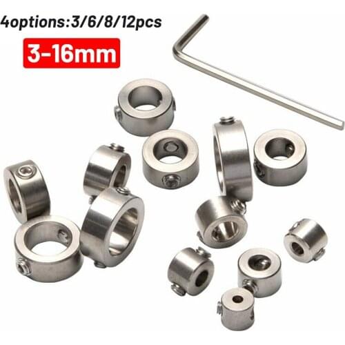 8Pcs Drill Locator Drill Stop Collar Set Ring Positioner Spacing Ring Locator 3-12mm Woodworking Drill Bit With Hex Wrench