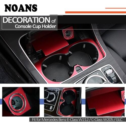 Aluminum Car Styling Central Console Gear Cigarette Smoking Lighter Pan Stickers For Mercedes Benz W205 C GLC Class Accessories