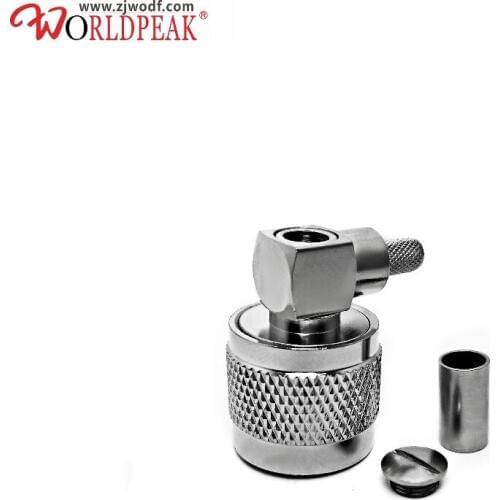 Free shipping 5pcs uhf male right angle connector for rg58 lmr195 rg223 rg400