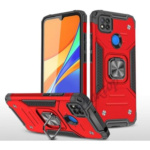 Armor Shockproof Case for Xiaomi Redmi 9C 9 C NFC Luxury Military Protection Bumper Defender Magnet Car Holder Ring Case Cover