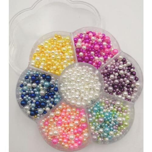 Multi Option Mixed 3/4/5/6/8/10/12mm Round Imitation Rainbow Color Plastic ABS Pearl Beads DIY for Jewelry Making Accessories