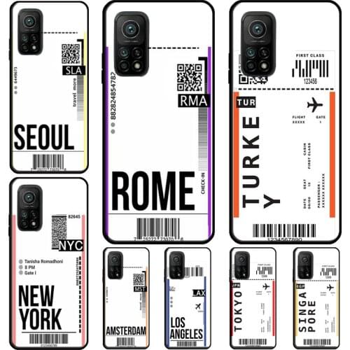 Airline Ticket Barcode Back Cover For POCO F3 M3 POCO X3 Pro Case For Xiaomi Mi 11 Lite Note 10 Mi 9T 10T Pro