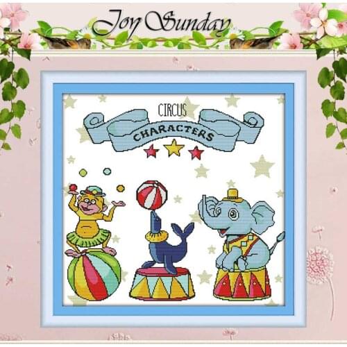 The circus Patterns Counted Cross Stitch 11CT 14CT Cross Stitch Set Wholesale Cross-stitch Kit Embroidery Needlework