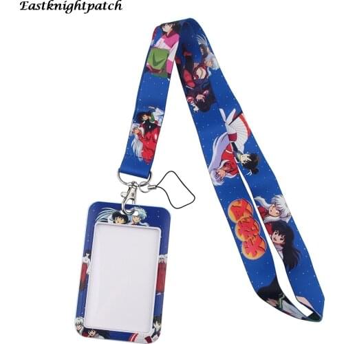 E2884 Anime Card Holders Case Phone Key Badge Camera USB Holders Neck Rope Lanyard with Keyring