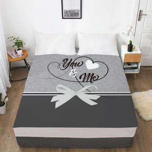 Elastic fitted sheet Bed sheet With An Elastic Band 150/180/200/160*200 Mattress Cover Bed cover 1pc Bowknot LOVE
