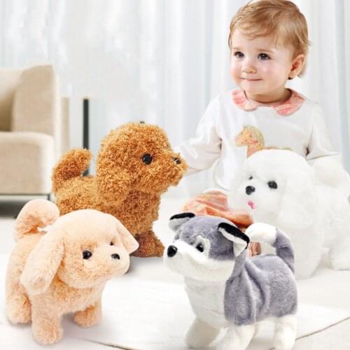 18CM Electric Simulation Puppy Plush Toys Interactive Cute Dog Robot Funny Wagging Shaking Toy for Kids Birthday Xmas Gift