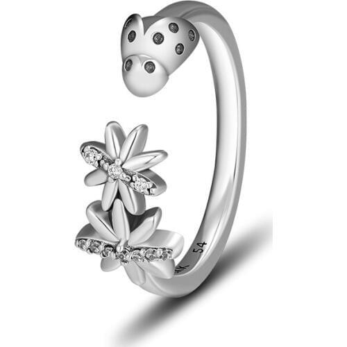 Fandola CKK 925 Sterling Silver Ladybug Rings Fits for European Style Jewelry Wedding Ring Gift for Women