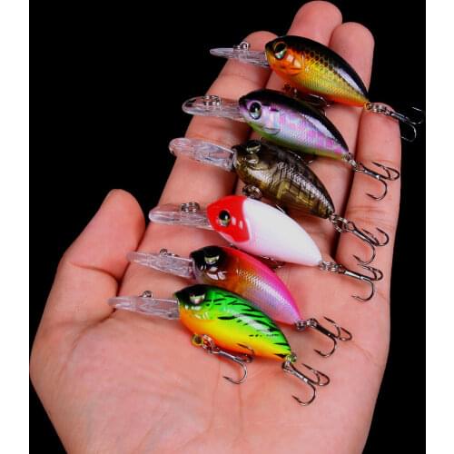 Hengjia 1pcs 6cm 5g Crankbait Fishing Wobbler Hard Bait for Bass Pike Perch Lifelike Lure Fishing Tackle 0.2 to 0.8m