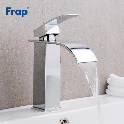 Frap Chrome Basin Faucet Deck Mount Waterfall Bathroom Faucet Vanity Vessel Sinks Mixer Tap Cold And Hot Water Tap Y10148