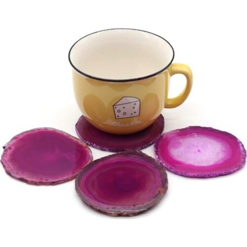 Natural Stone Spacers Exquisite Rose Red Agates Slice For Coaster Nail Palette Jewelry Display Utensils Accessory