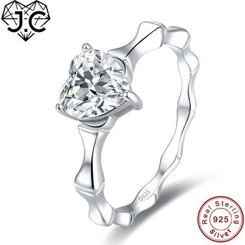 J.C Heart Cut Rainbow Fire Mystic & White Topaz Real 925 Sterling Silver Ring Size 6 7 8 9 Women Wedding Engagement Fine Jewelry