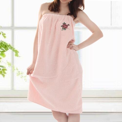 Junwell Womens Spa Wrap Towel with Snap Closure Absorbent Shower Bath Towel Skirt Bathrobe Spa Drying Towel