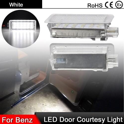 2Pcs White LED Courtesy Footwell Under Door Light Welcome Lamp For Mercedes Benz CLS-Class W218/X218 CLA-Class C117