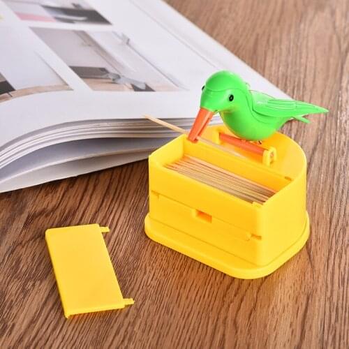 Creative Hummingbird Toothpick Box Toothpick Dispenser Automatic Pressing Toothpick Holder Storage Box Dining Accessories