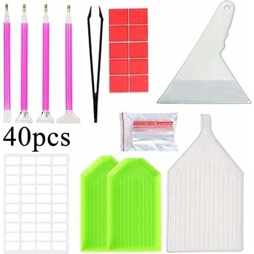 5D Diamond Painting Tools Accessories Kits Embroidery Rhinestone Beads Storage Box Diamond Pen Trays Home Decor 40/42pcs