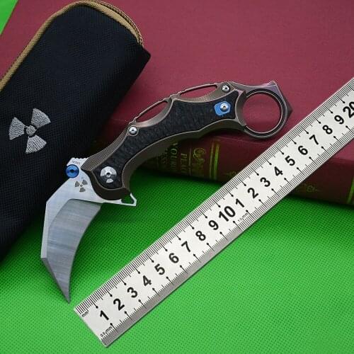 New Hot Sale TC4+Carbon Fiber Handle S35VN High Quality Blade Eagle Claw Knife Outdoor EDC Folding Knife Climbing Hiking Knifes