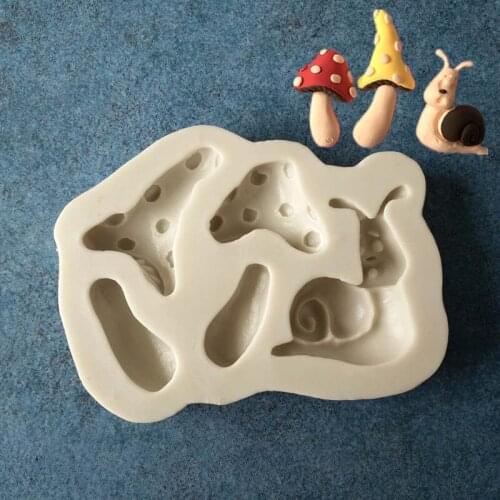 New Mushroom Snail Liquid Silicone Mold Chocolate Fondant Cake Mold Cake Baking Decoration Tool A774