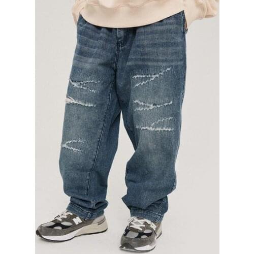 Autumn HipHop Jeans Loose Straight Hole Mens Hip Hop Denim Baggy Trousers Mens Casual Men Male Bottoms XXL