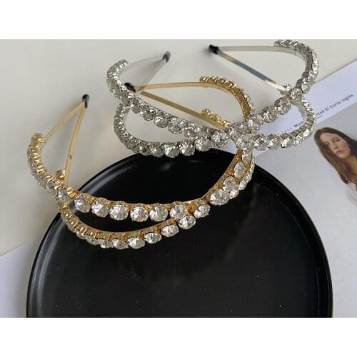 Baroque Rhinestone Crown Hairband Headband for Women Girls Hair Accessories