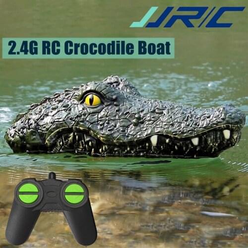 JJRC RC Boat 2.4G Remote Control Crocodile Head Electric Simulation Vehicle Model Pool Floating Alligator Spoof Boats Toys